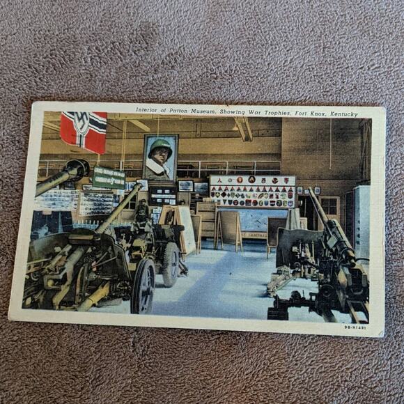Vintage C1950 Patton Museum Postcard Showing War Trophies Fort Knox Kentucky WW2 - Picture 12 of 13